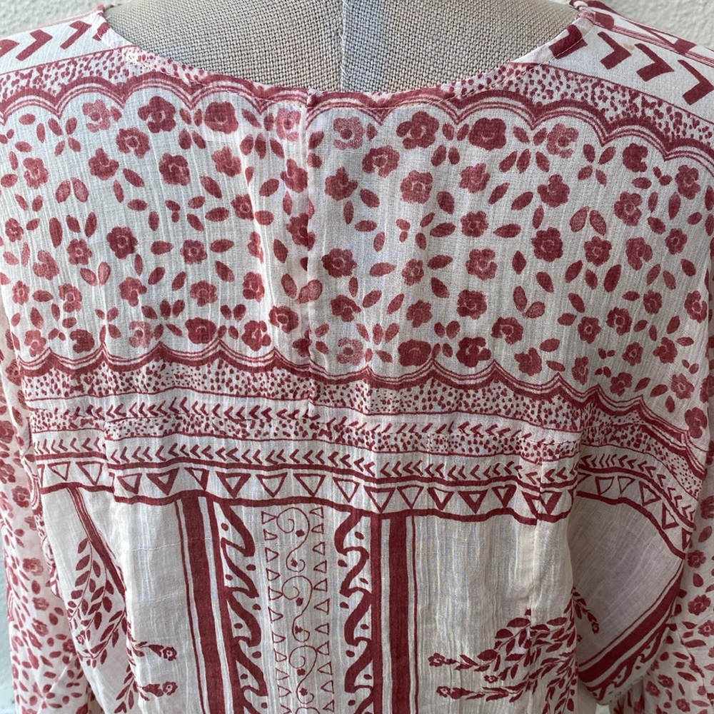 Free People Yo Yo Geo Peasant sheer blouse. So pretty, feminine and fun. - Picture 9 of 13